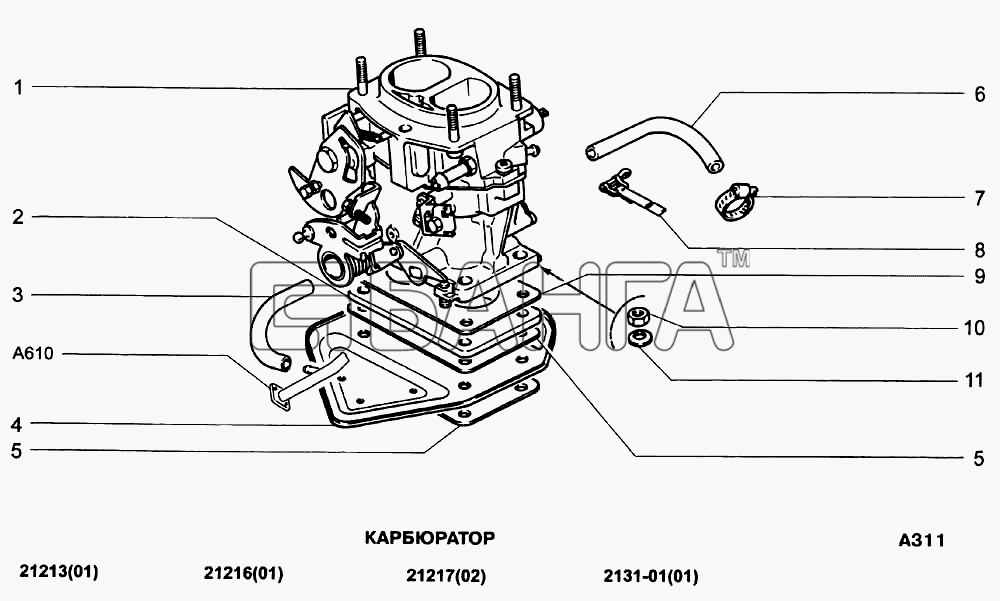 ВАЗ ВАЗ-21213-214i Схема Карбюратор-122 banga.ua